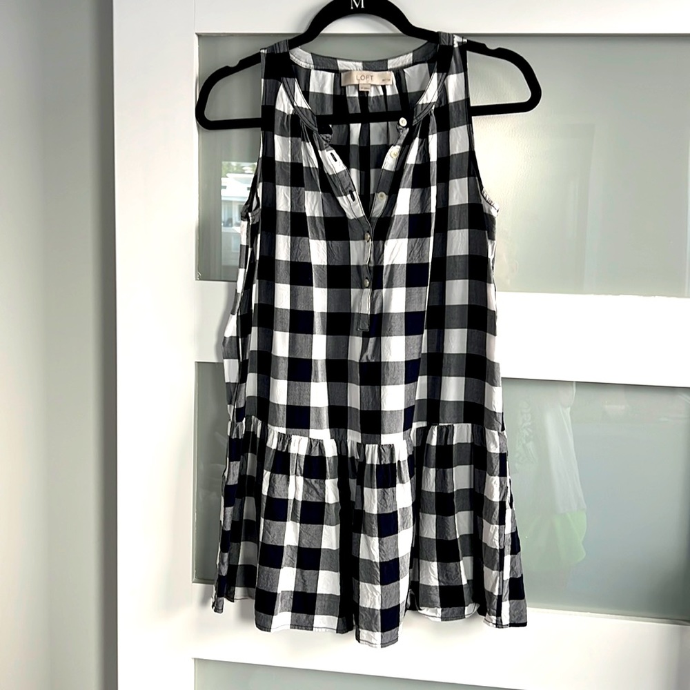 Petite Small Loft Checkered Dress